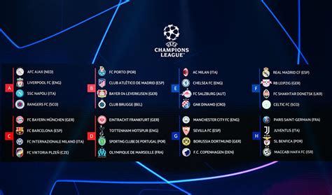 champions league fixtures draw